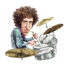 Cartoon: Mitch Mitchell (small) by Ian Baker tagged mitch,mitchell,jimi,hendrix,noel,redding,experience,60s,sixties,music,rock,drums,drummer,purple,haze,ian,baker,cartoon,caricature,spoof,parody,satire,psychadelic,groovy,afro