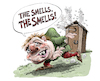 Cartoon: Quasimodo (small) by Ian Baker tagged quasimodo,hunchback,of,notre,dame,cathederal,church,paris,france,victor,hugo,novel,book,horror,drama,bells,smell,stink,toilet,outhouse,flies,ian,baker,cartoon,caricature,spoof,satire,parody,esmeralda,gothic