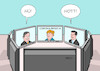 Cartoon: Videokonferenz (small) by Erl tagged politik,corona,virus,pandemie,lockdown,öffnung,sommer,plan,pläne,herbst,bundesregierung,bundeskanzlerin,angela,merkel,bund,länder,linie,einheit,markus,söder,armin,laschet,ministerpräsidentinnen,ministerpräsidenten,durcheinander,ausnahmen,hü,hott,videokonferenz,karikatur,erl