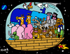 Cartoon: Noahs UFO (small) by Munguia tagged noah ufo ark universal diluvio munguia animals animales
